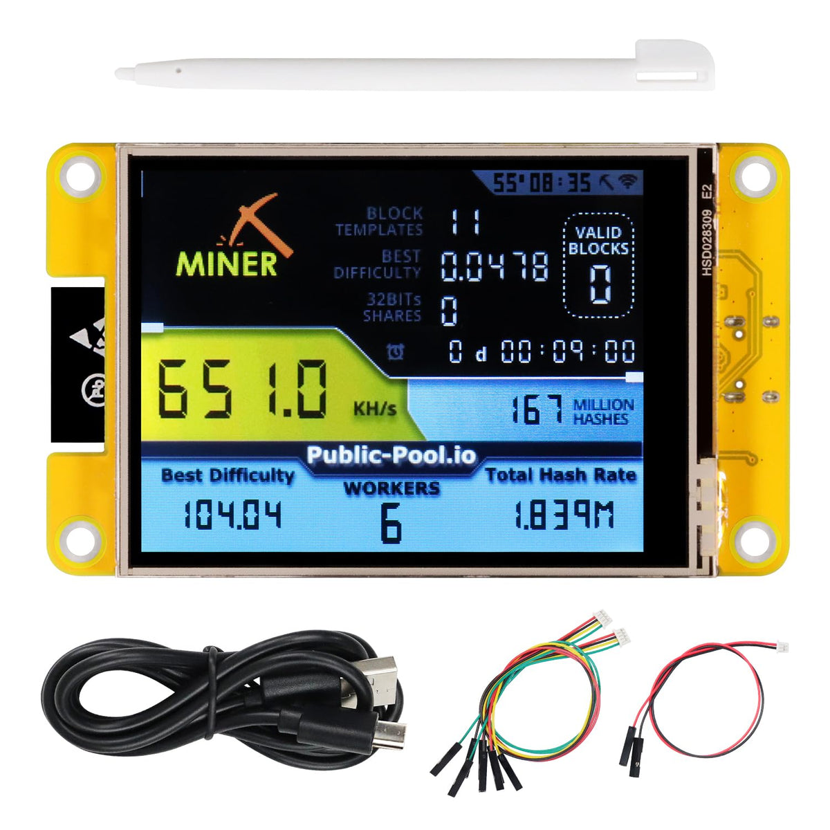FREENOVE front view with screen showing clear UI and quick setup benefit
