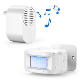 FREETIM front view of receiver and sensor showing easy setup and alert visibility