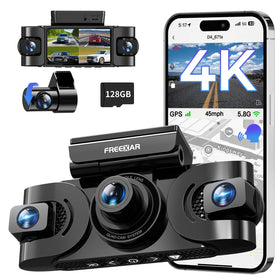 FREEXAR D4 front camera delivers 4K detail for license plates and road signs.