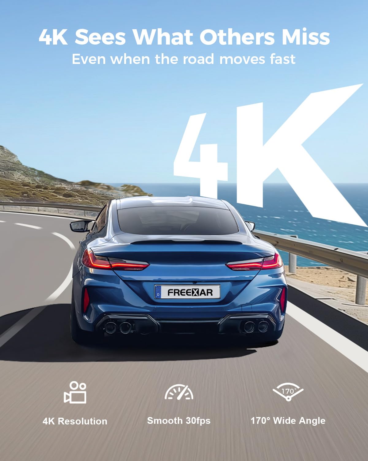 FREEXAR D4 right camera completes 360° side monitoring for full context.