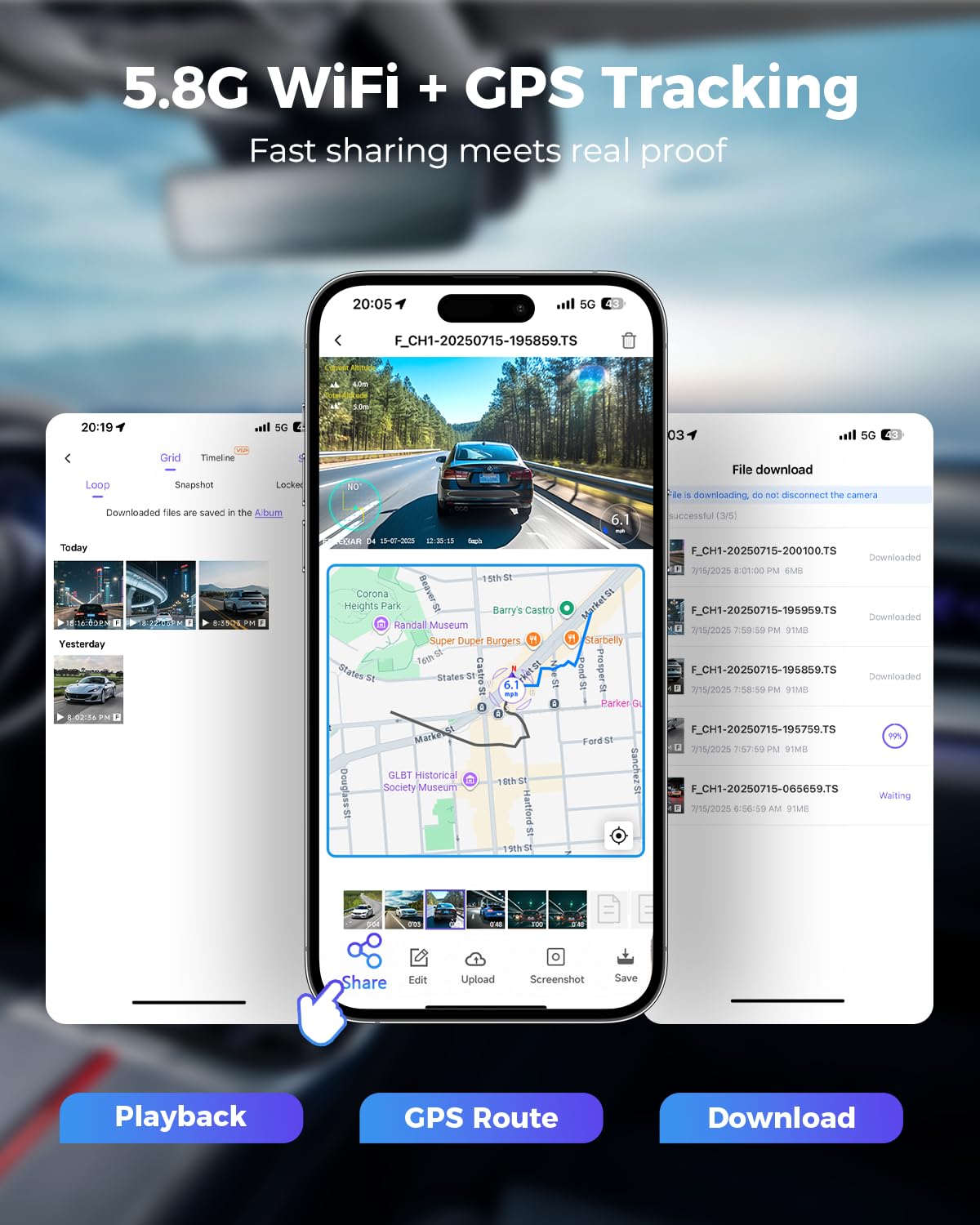 FREEXAR D4 WiFi app control lets you view and share video quickly.