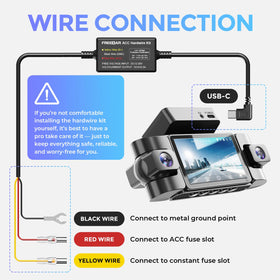 FREEXAR USB-C power cable close-up showing connector and stable 5V output