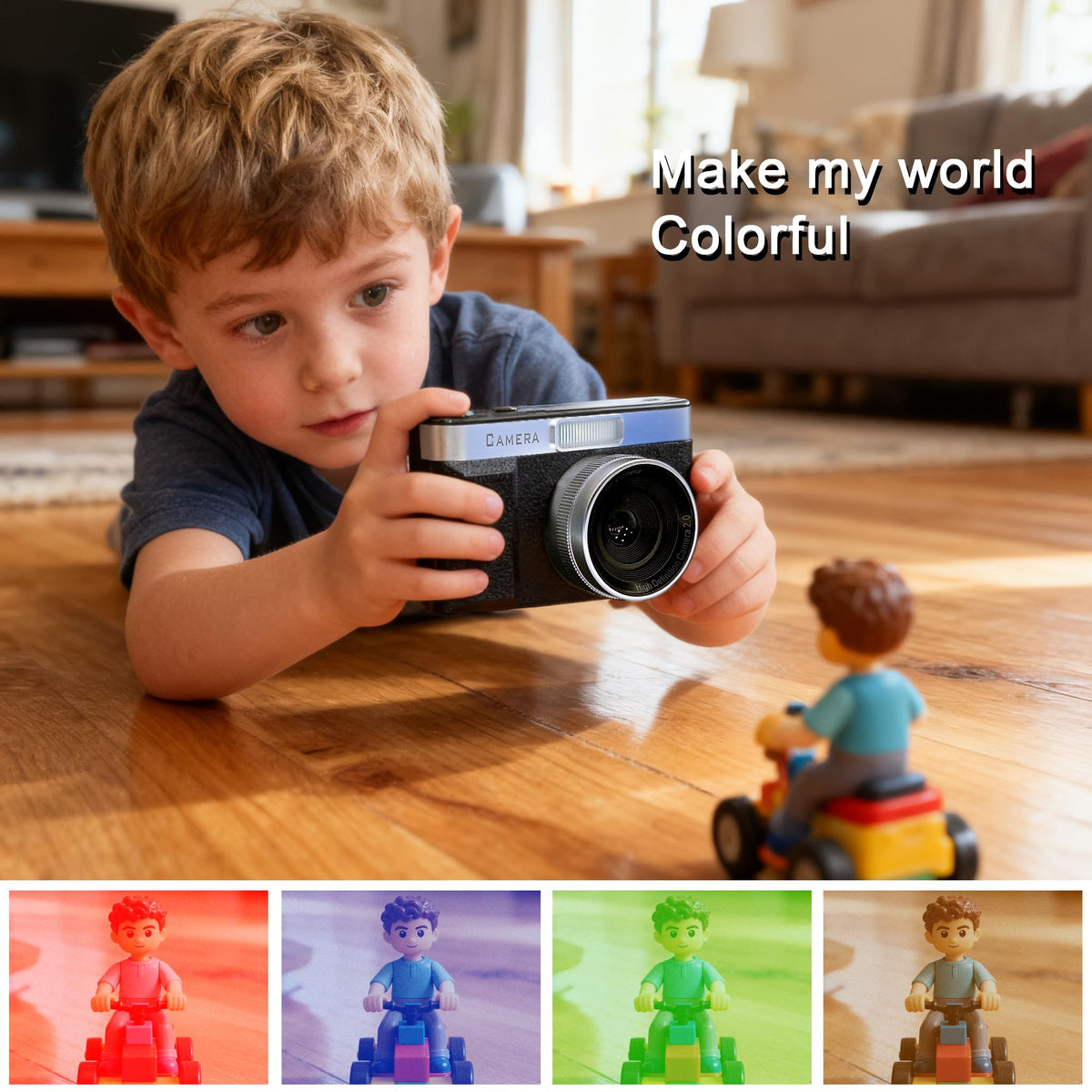 Frelisty camera held in hand showing compact size for travel convenience