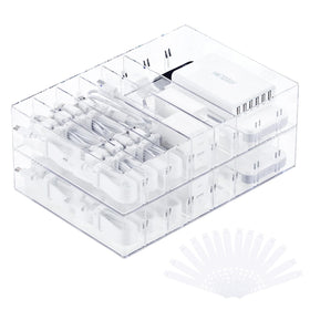 FRETONBA clear front packaging showing two stackable boxes and tidy storage benefit