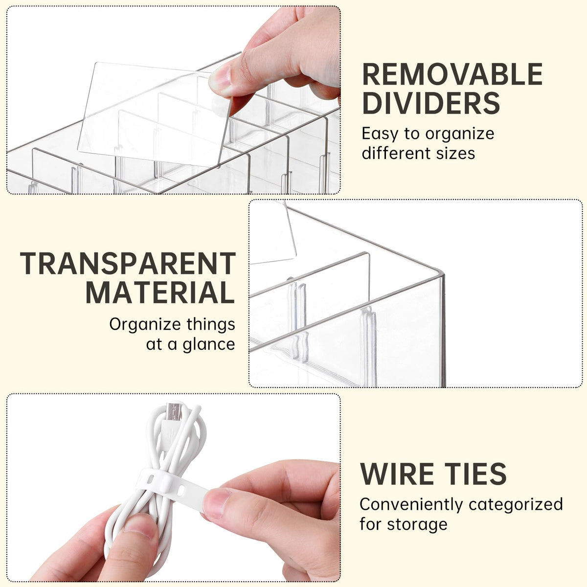 FRETONBA inside a desk drawer demonstrating space-saving and easy access benefit