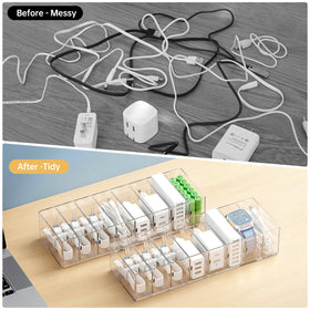FRETONBA removable dividers adapt to chargers and cables.