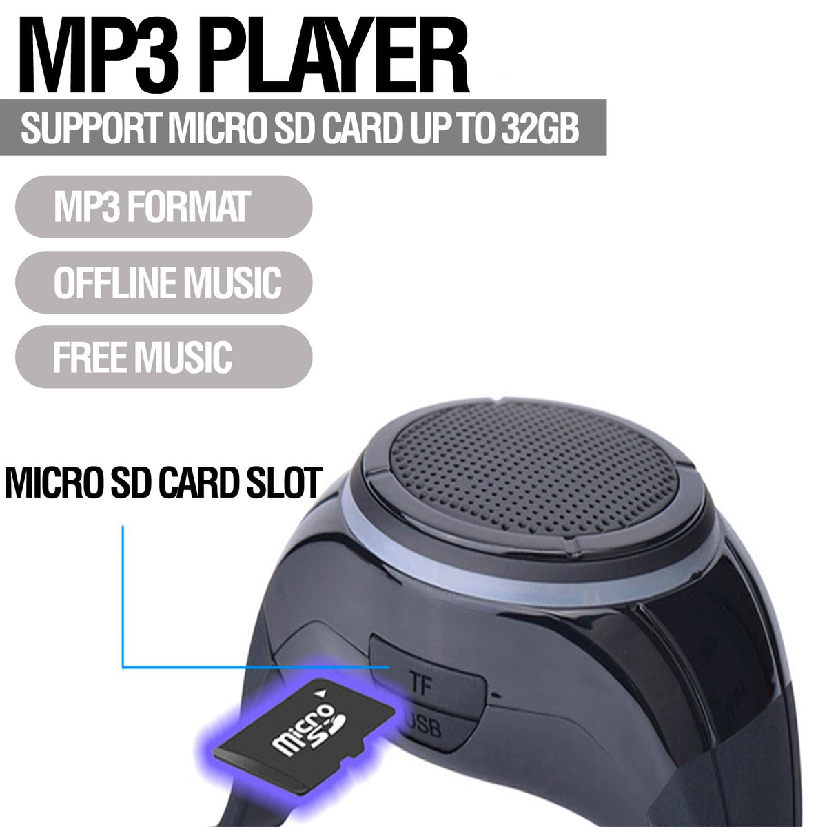 Frewico X10 TF card slot enabling offline music.