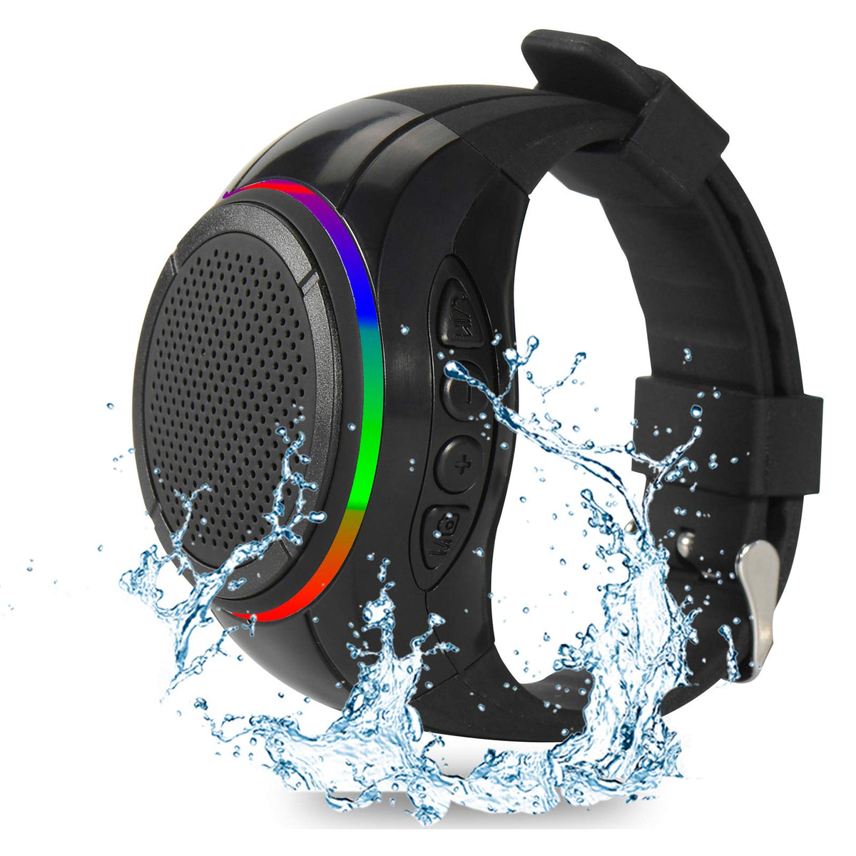 Frewico X10 wrist speaker worn on arm for hands-free music on the go.