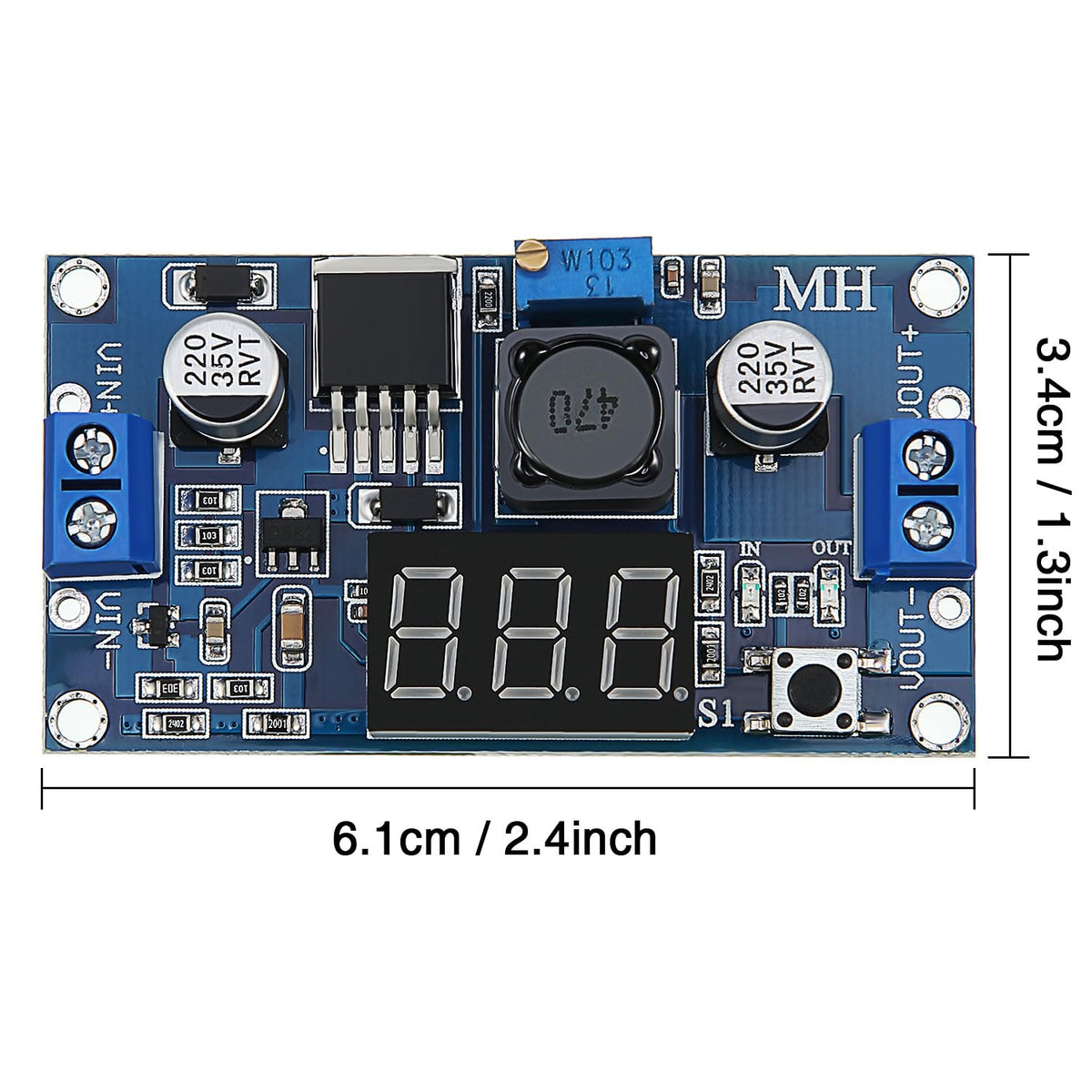 Frienda close-up of potentiometer and digital voltmeter enabling precise voltage adjustment
