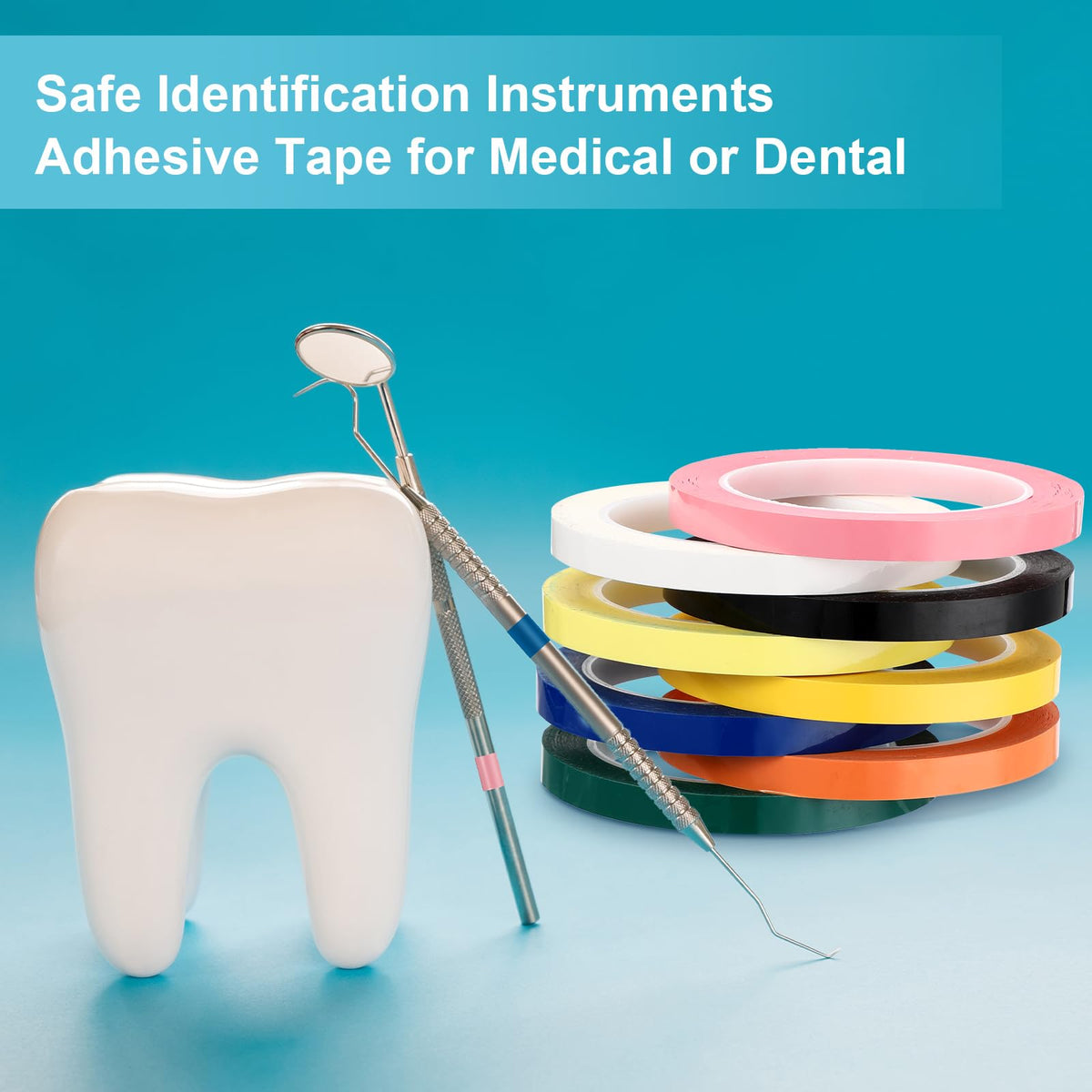 Frienda green color tape identifies instruments at a glance.