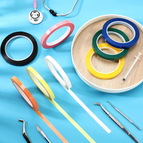 Frienda pink autoclave tape resists high heat and cleans easily.