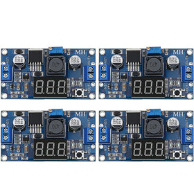 Frienda front view of four LM2596S modules showing compact layout and display benefits