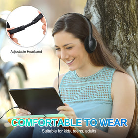 Frienda headphones adjustable headband, fits kids to adults for versatile use.