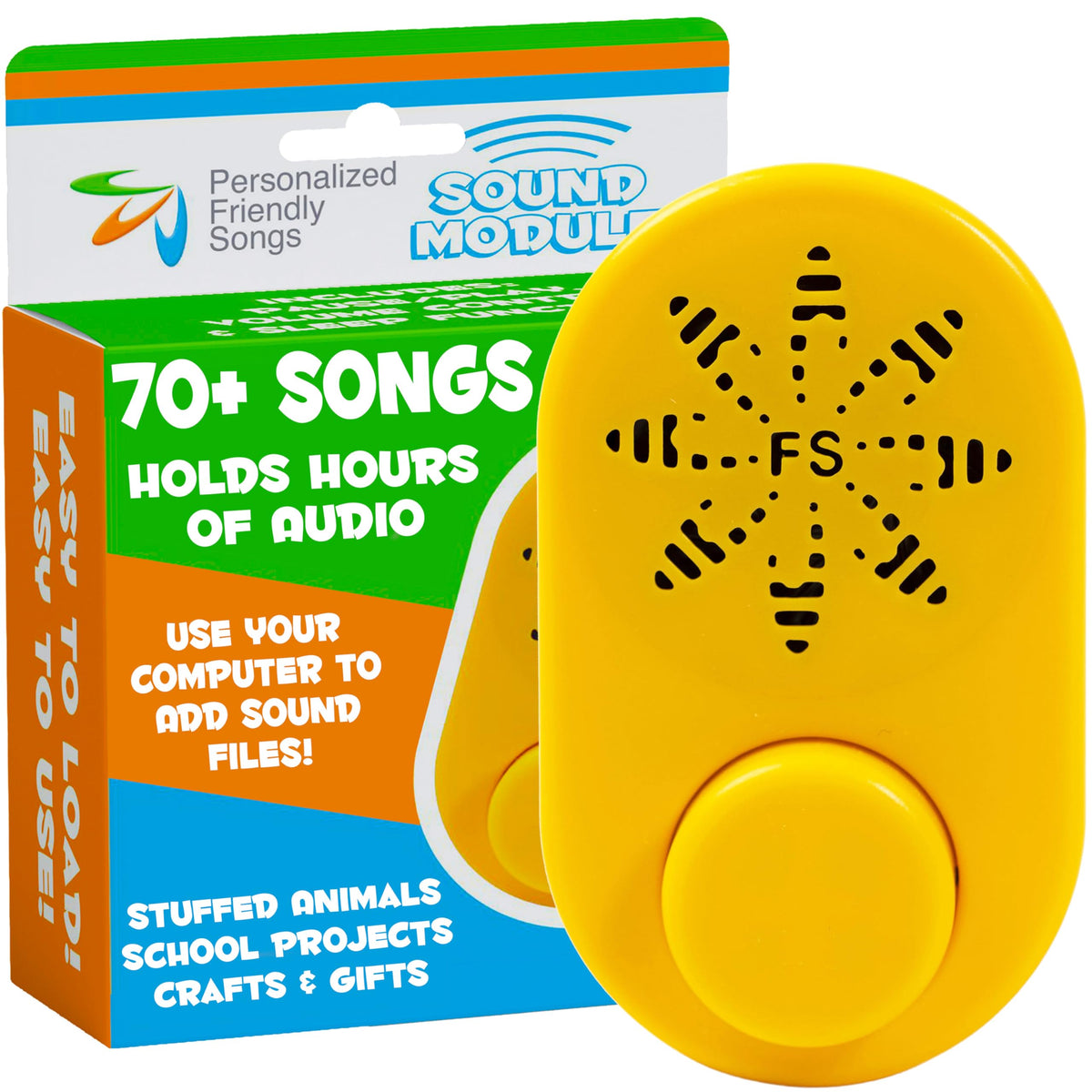 Friendly Songs front-facing module showing compact design and easy access benefits