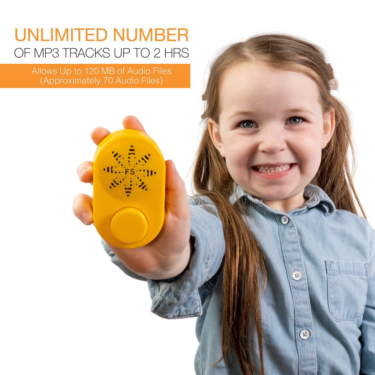 Friendly Songs module next to coin showing small size and easy fit inside toys