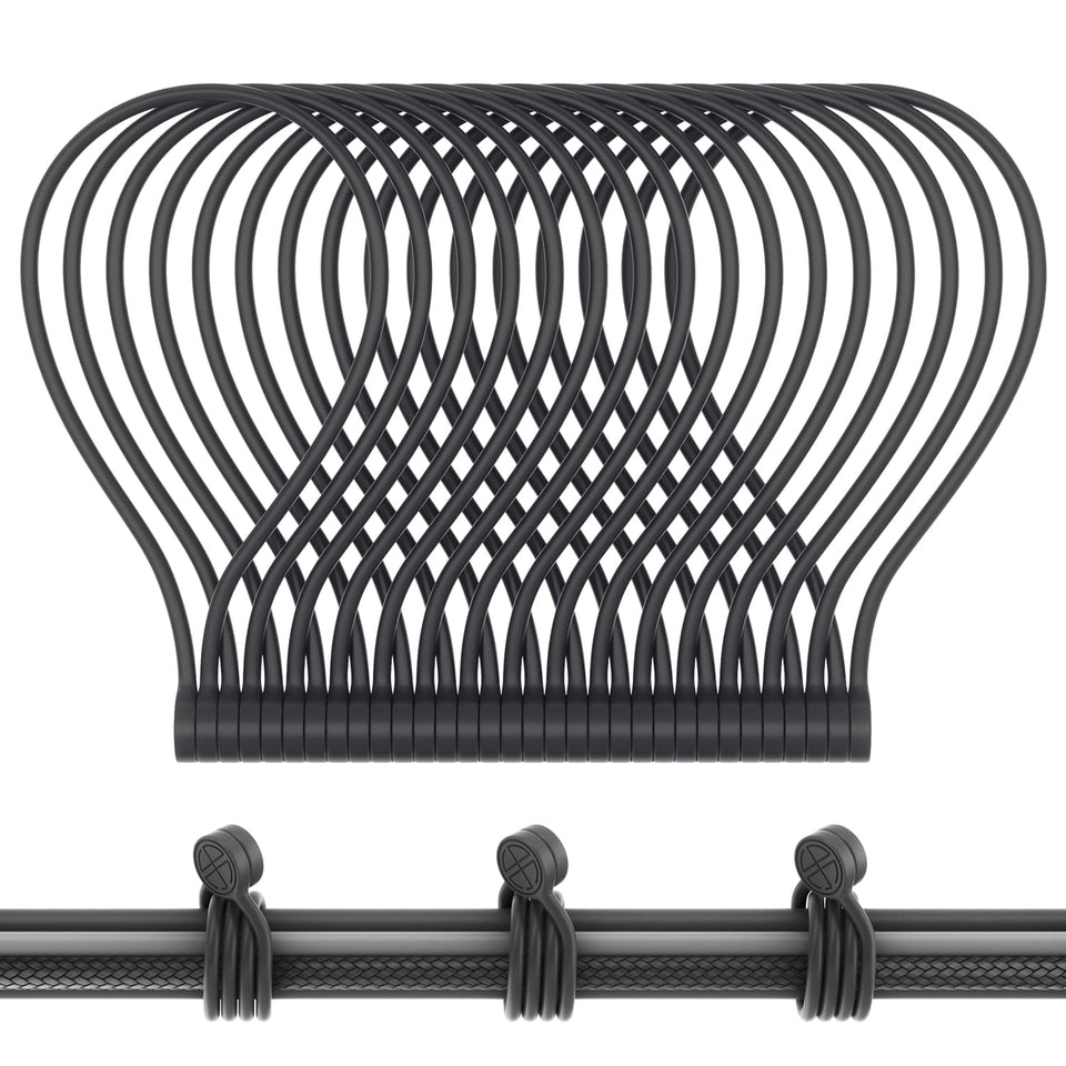 FRKNER Magnetic Twist Ties pack 16 Black kept cables neatly bundled for easy access.