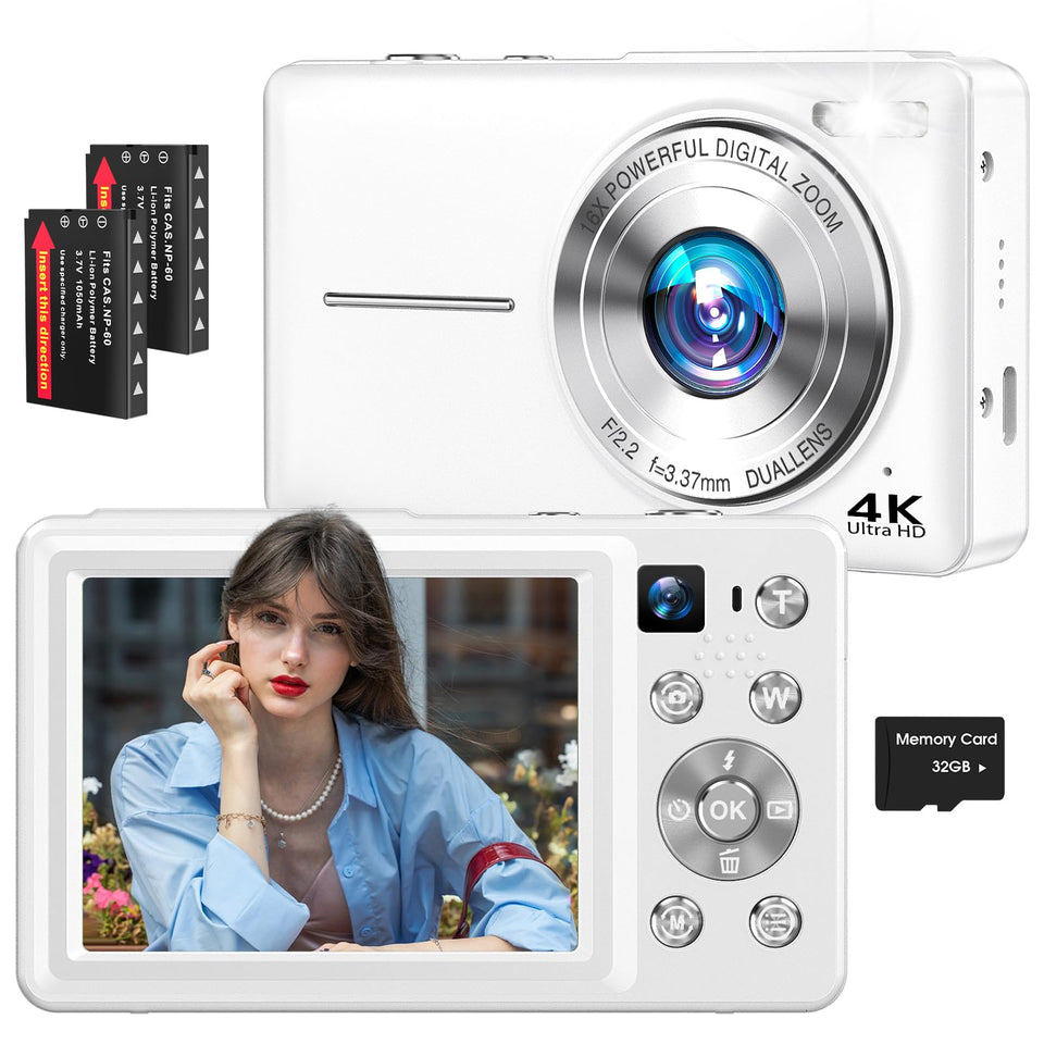 Froitx 4K camera front dual-lens setup for clear selfies and vlogging.