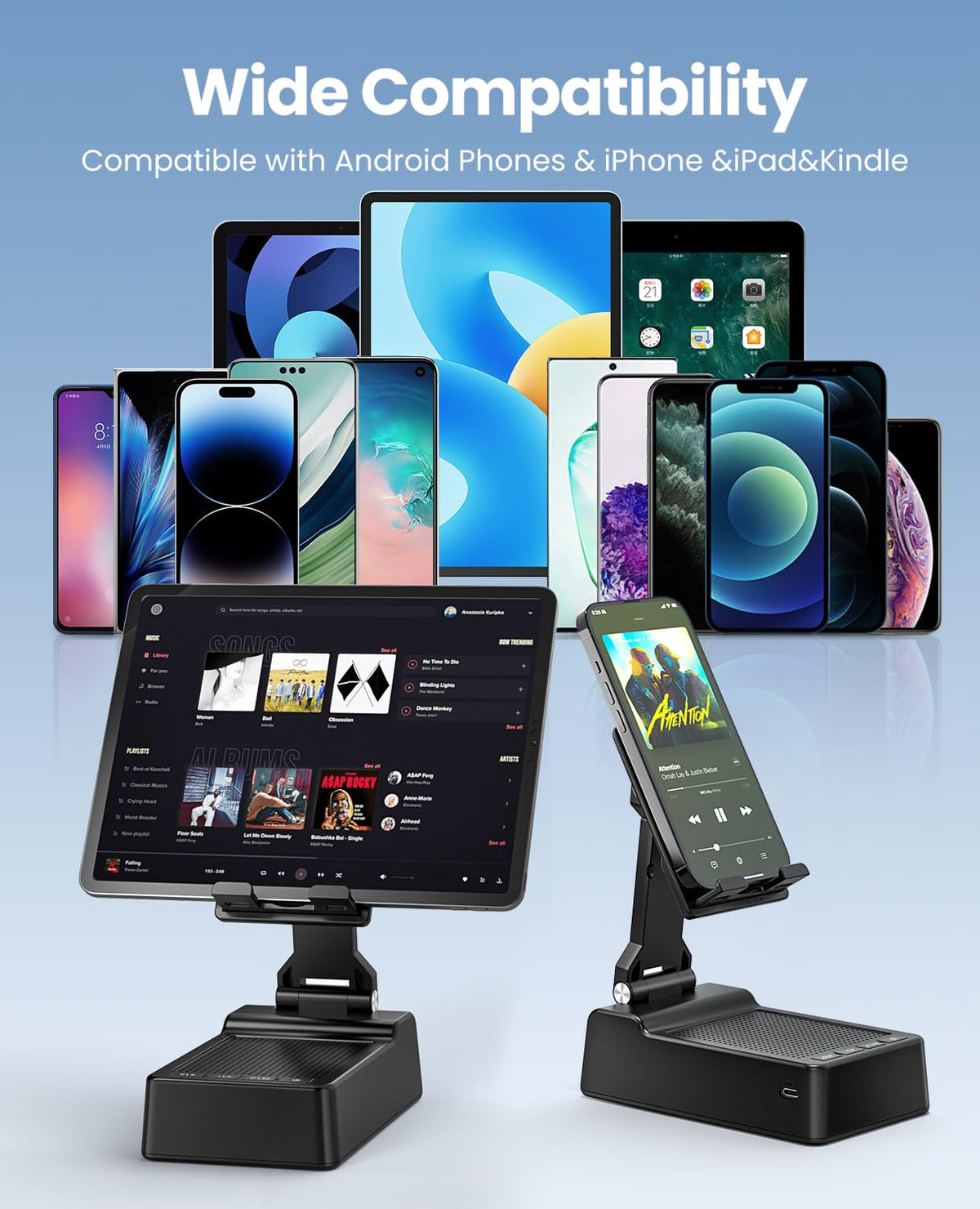 FRONTSUN wide compatibility with iPhone, Android, iPad, and Kindle.