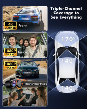 Frvesroe inside cabin camera captures clear interior footage for families and rideshares.