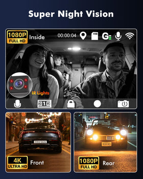 Frvesroe rear camera provides rear coverage for safe parking and backseat monitoring.