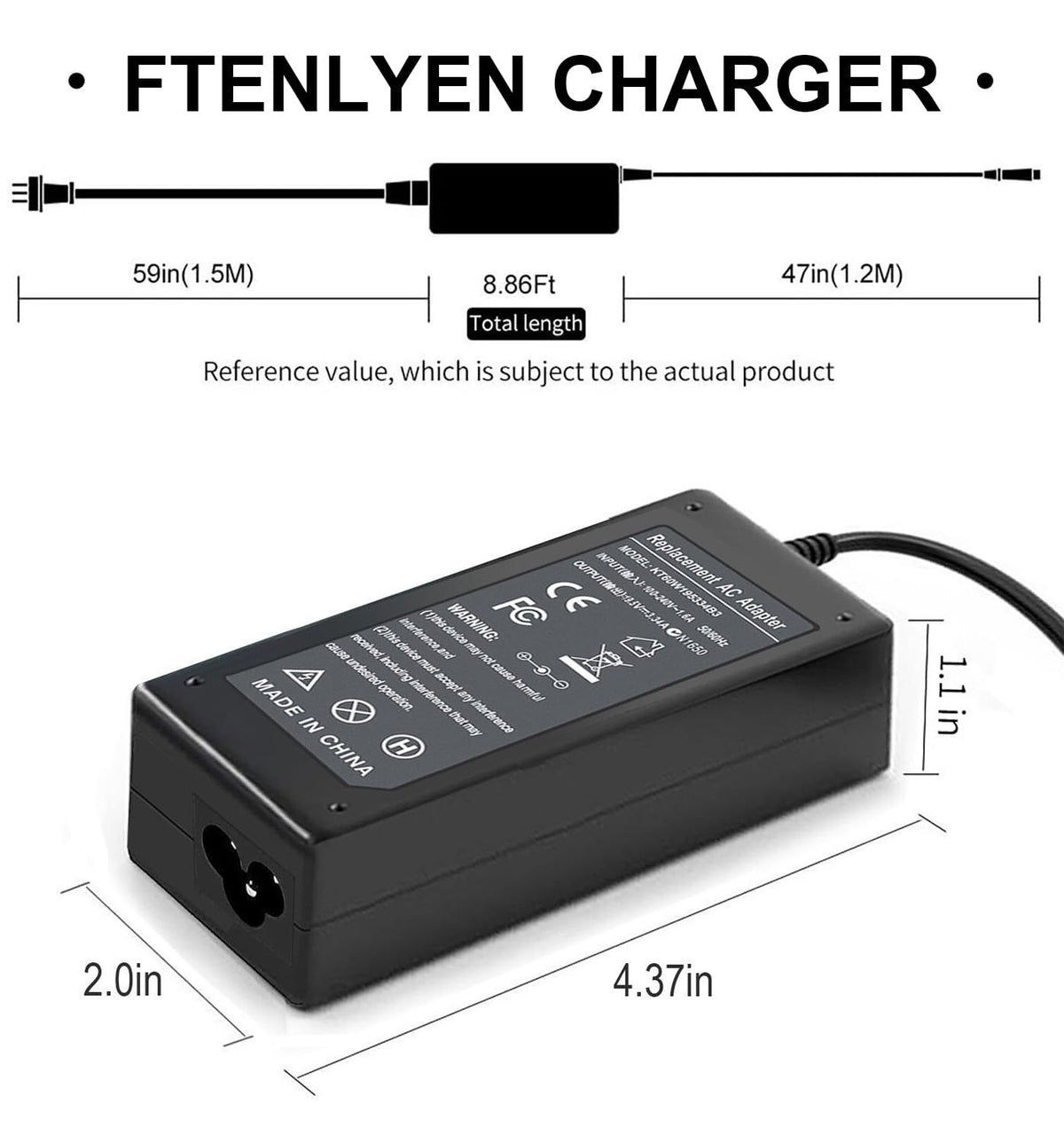 Ftenlyen 4.5mm DC tip close-up emphasizes compatible connector size