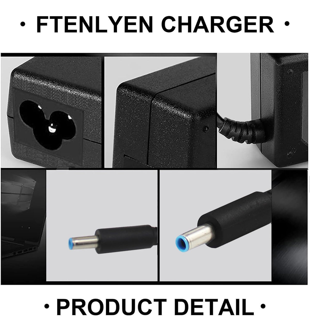 Ftenlyen 65W Dell Inspiron charger cable neatly coiled for travel