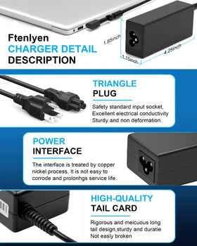 Ftenlyen Acer-compatible charger label confirms broad device compatibility.