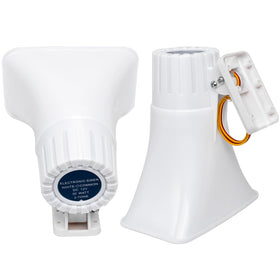 FTGear siren in flame-retardant ABS shell for durable outdoor use.