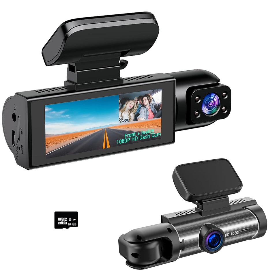 FUAZONR dual dash cam front view captures license plates and road details clearly.