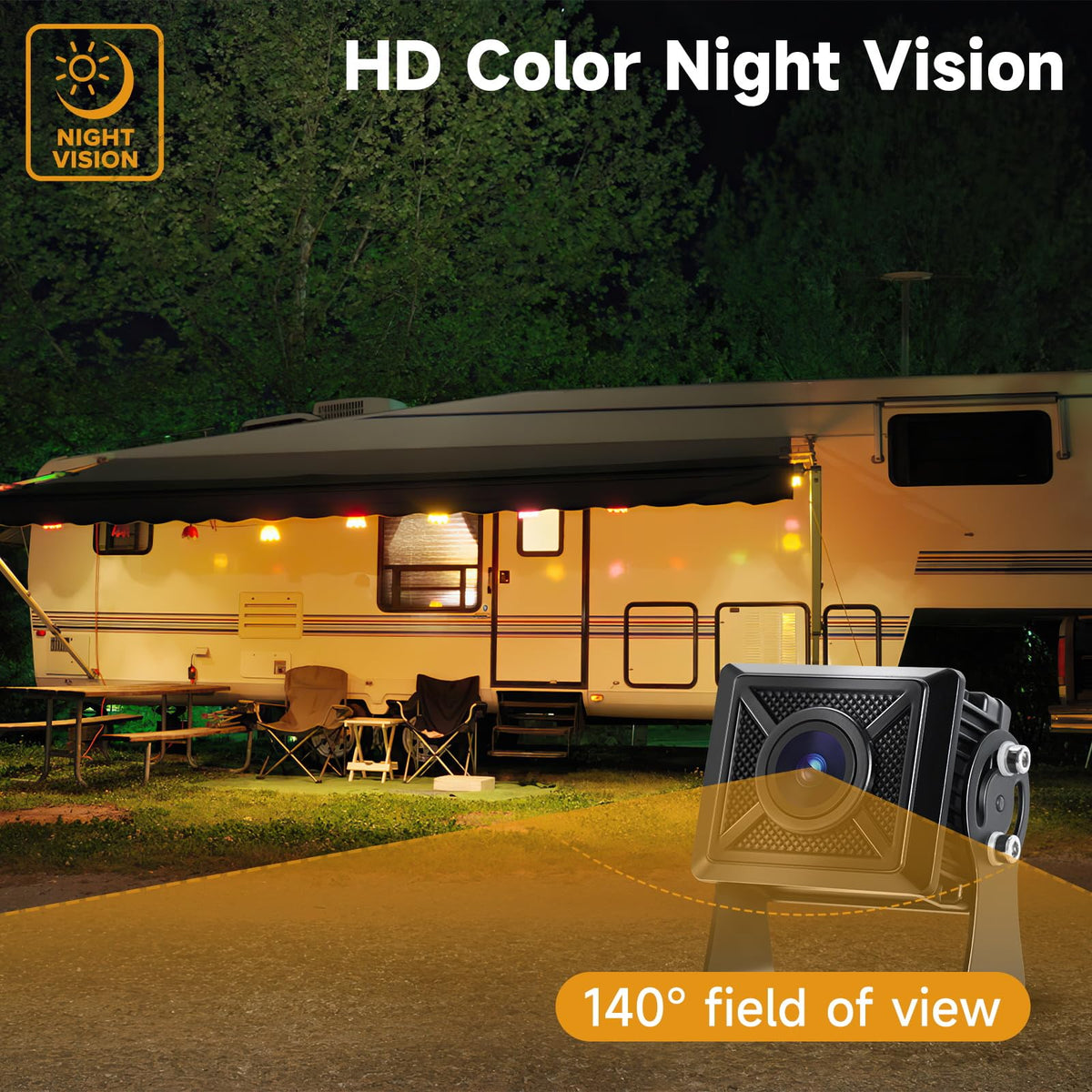 Fubedo camera mounted on truck rear, clear wide-angle visibility