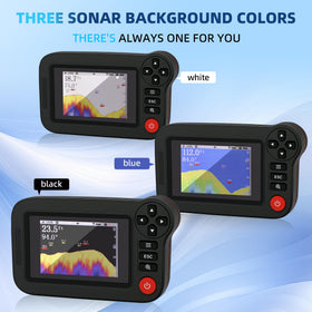 Fuceter screen showing bottom contour and fish icons, quick target identification benefit
