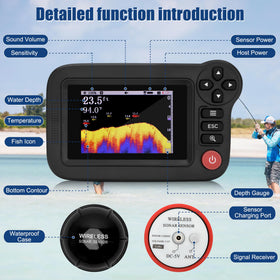 Fuceter probe used over ice hole demonstrating ice-fishing versatility benefit