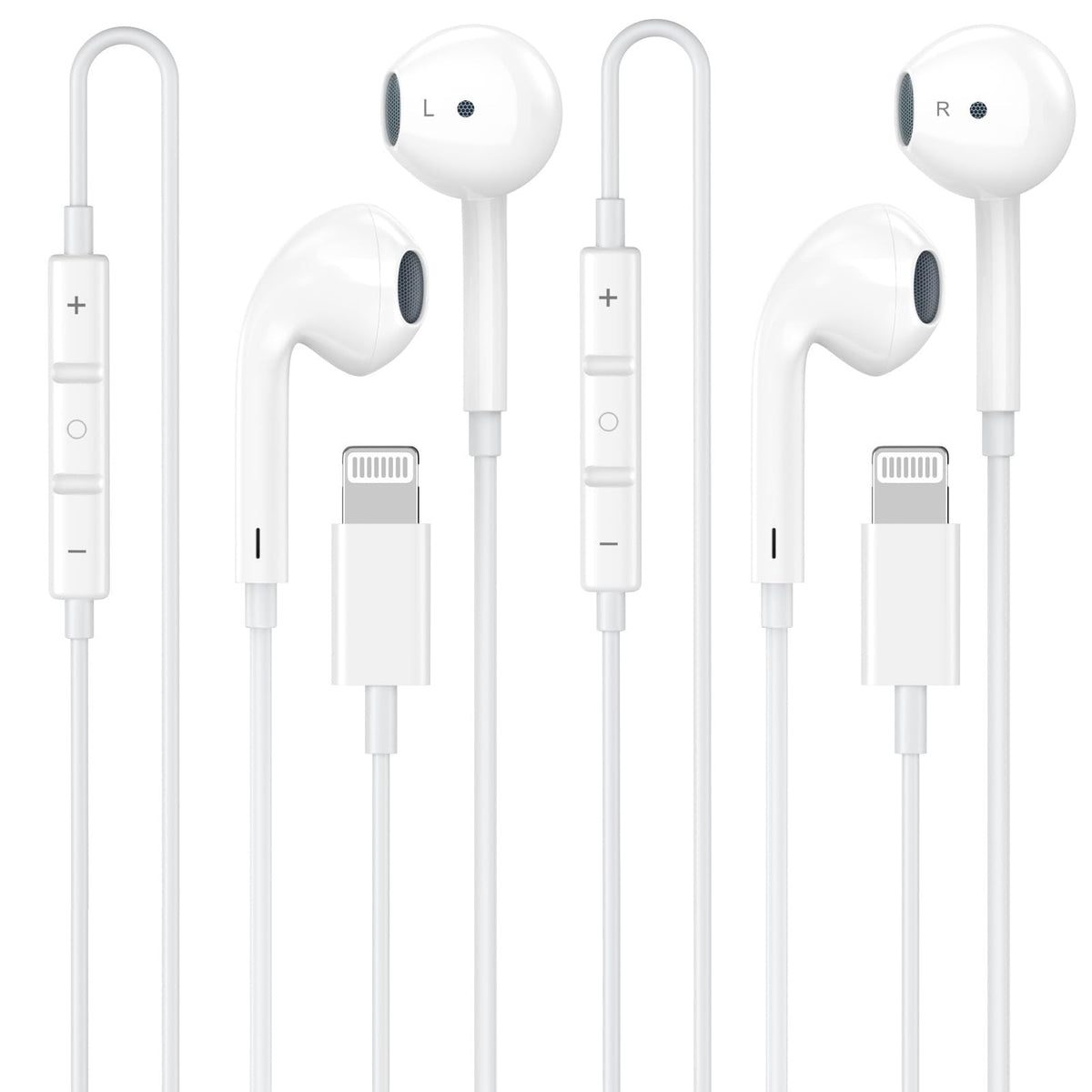 FUHAYA Apple MFi wired headphones with built-in mic for clear calls and on-device control