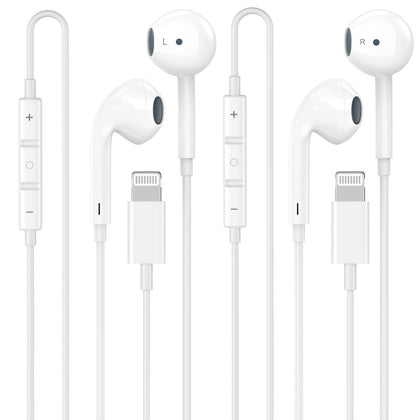 FUHAYA Apple MFi wired headphones with built-in mic for clear calls and on-device control