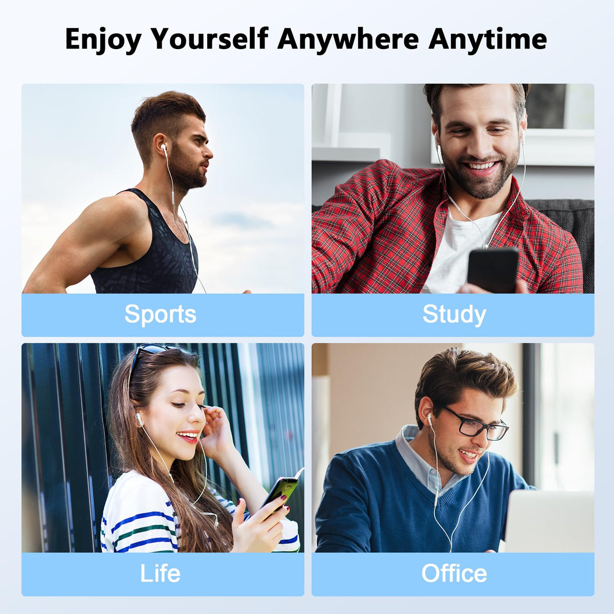 FUHAYA Durable Lightning earphones for iPhone with reliable connection