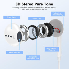 FUHAYA earbud backs with magnets held together for tangle‑free storage and portability