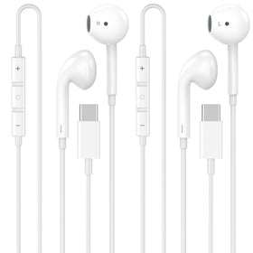 FUHAYA front packaging showing two USB‑C wired earbuds and features for easy selection