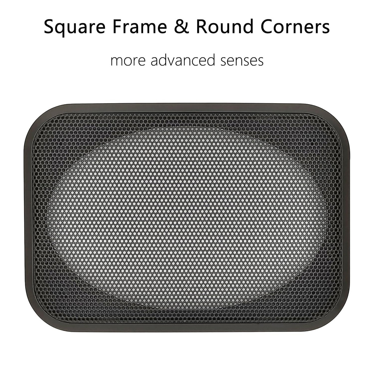 Fuhengli 4x6 speaker grill cover side view shows slim ABS frame for mounting