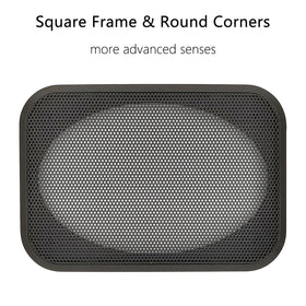 Fuhengli 4x6 speaker grill cover side view shows slim ABS frame for mounting