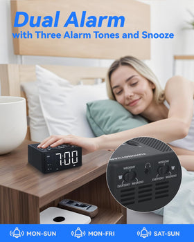 FUHONGYUAN on a bedside table in use — dependable alarm and nightstand companion