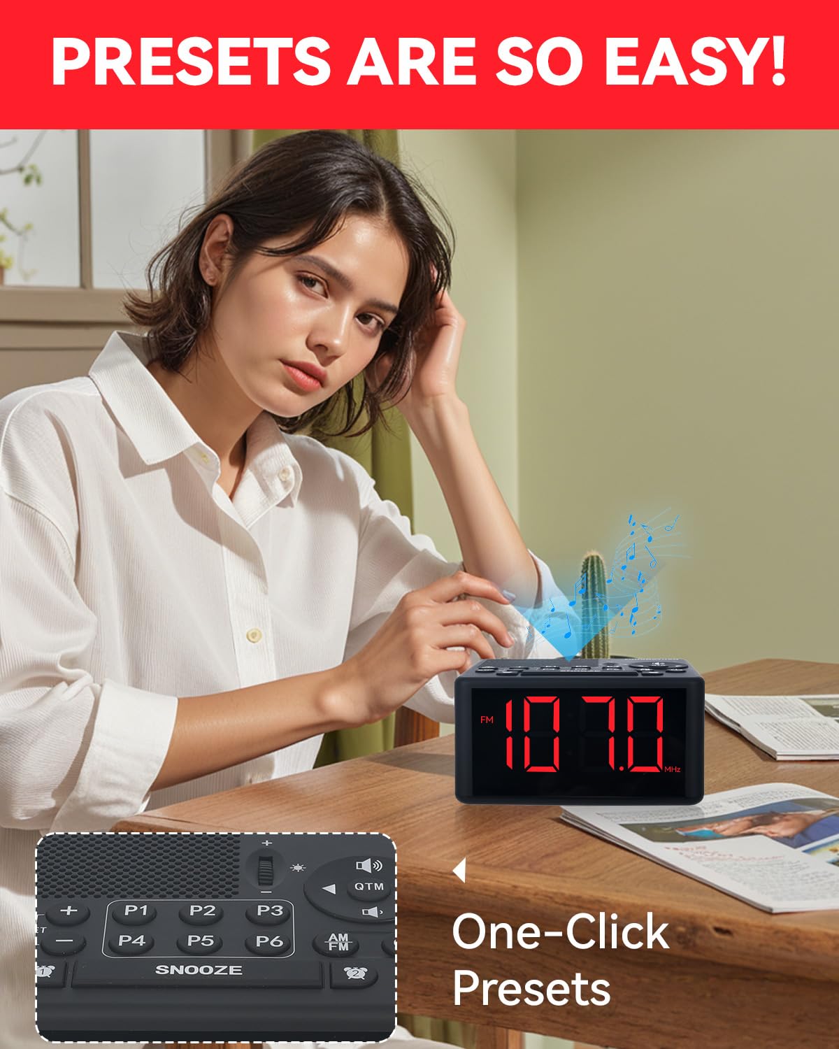 FUHONGYUAN in-use on a bedside table demonstrating peaceful wake-ups benefit