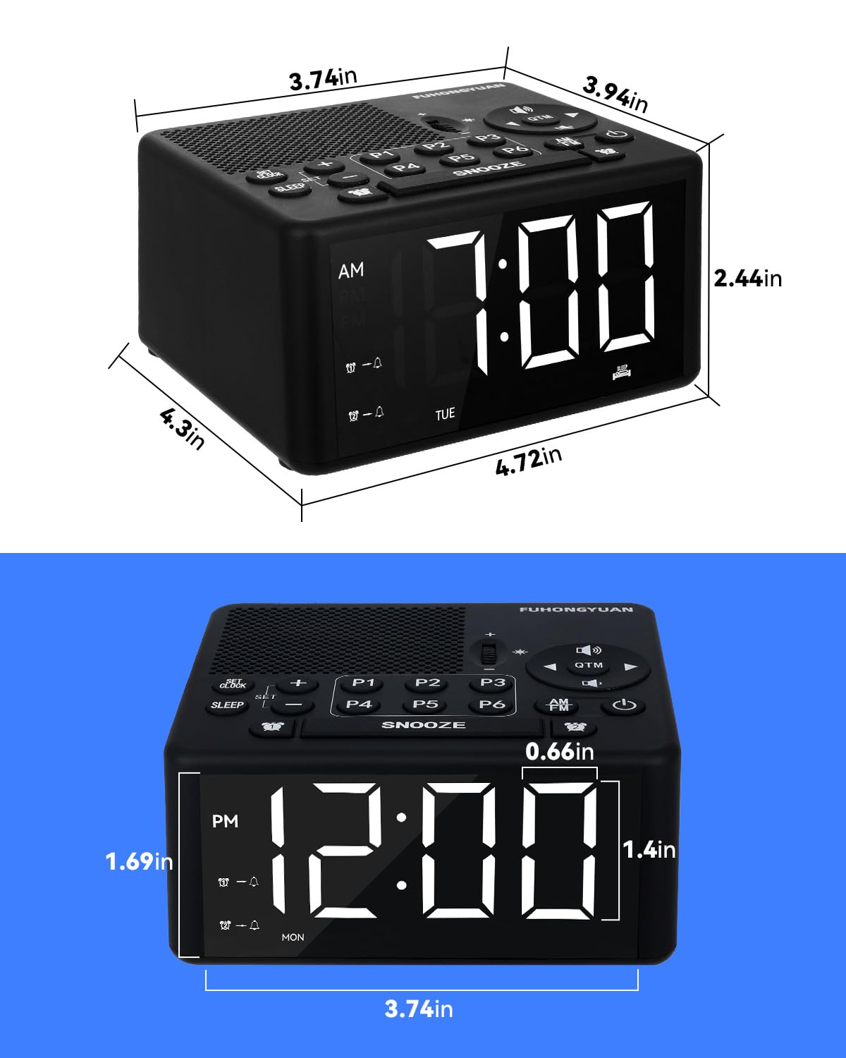 FUHONGYUAN angled view of controls and knobs — large buttons for simple operation
