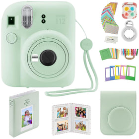 Fuji Instax Mini 12 camera in mint green for quick on-the-go memories.