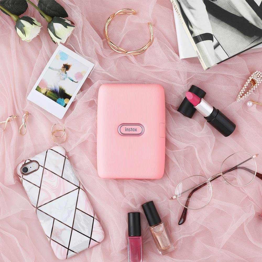 Fujifilm Instax Mini Link2 Soft Pink bundle with accessories for creative instant printing.