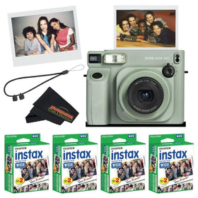 Fujifilm INSTAX Wide 400 Green front view showing ergonomic grip for easy, wide captures
