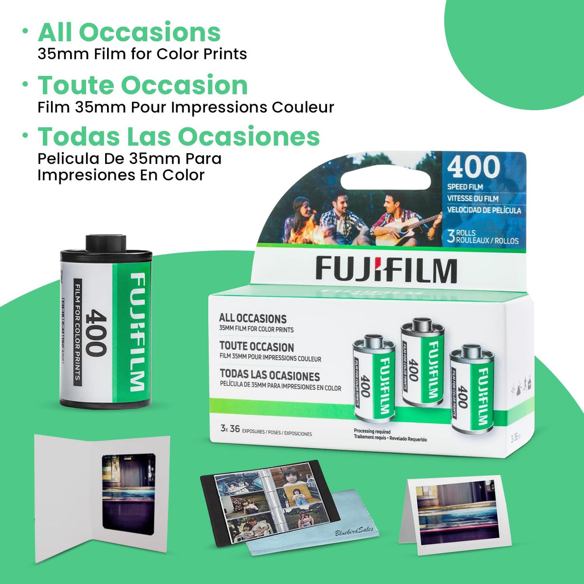 Fujifilm film emulsion edge close-up highlighting fine grain and texture for sharp images