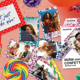 Fujifilm confetti mini close-up of decorative border highlighting colorful detail