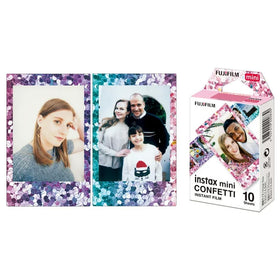 Fujifilm confetti mini in use at party capturing joyful memories instantly