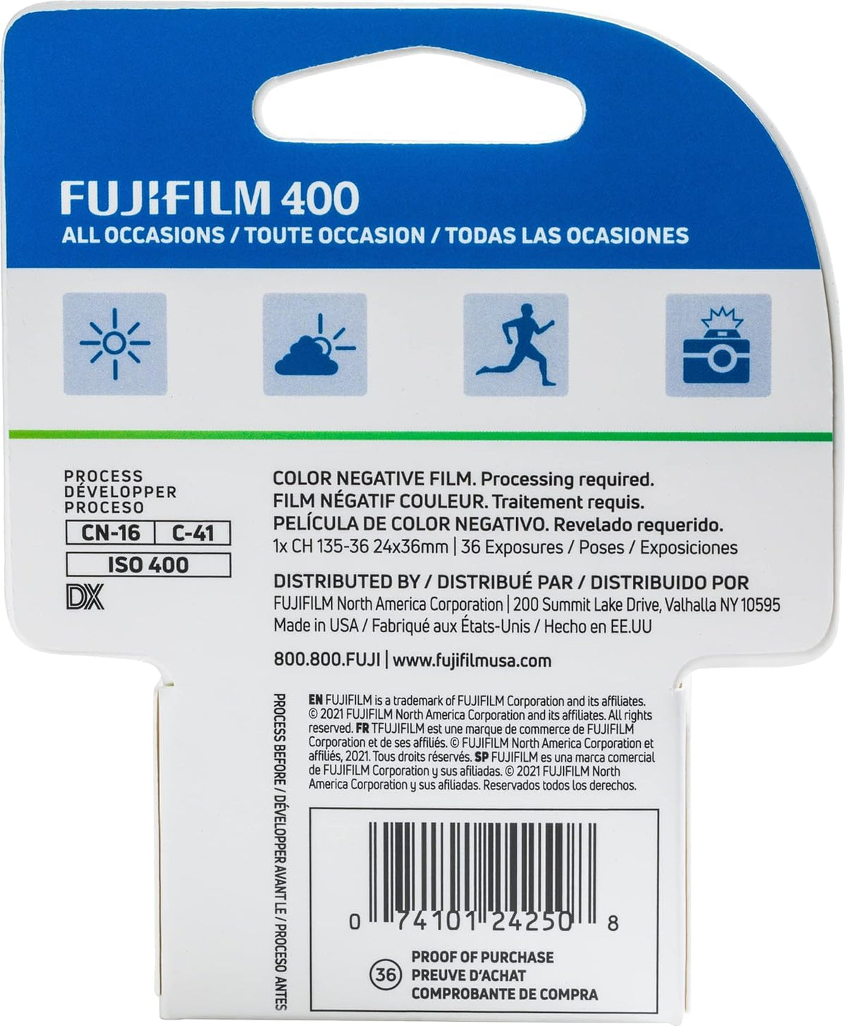 Fujifilm Fujicolor 400 film 3-pack bundle ideal for travel and events