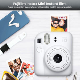 Fujifilm Instant Mini 12 accessories shown for all-in-one memory capture.